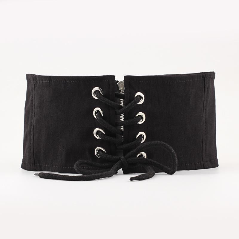 Women elastic thin leather waist belt fashion party skirt with belt casual long