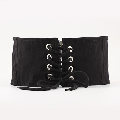 Women elastic thin leather waist belt fashion party skirt with belt casual long