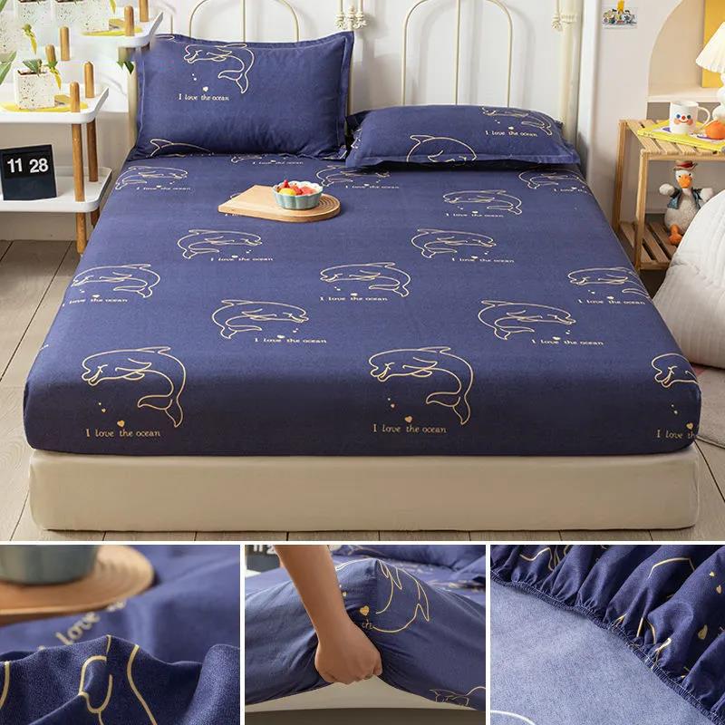 Four Seasons Fitted Single-piece Bed Cover Non-slip Fixed Bed Cover Simmons Mattress Dust Protective Cover