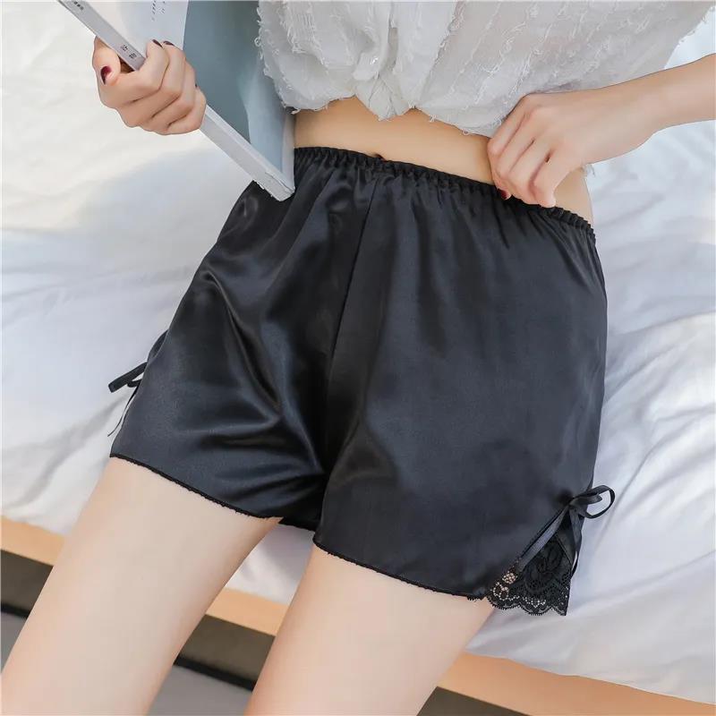 WTEMPO Pajama Pants Lace Sleepwear Women Shorts Lace Thin Safety Home Outside Anti-exhaust Leggings Shorts