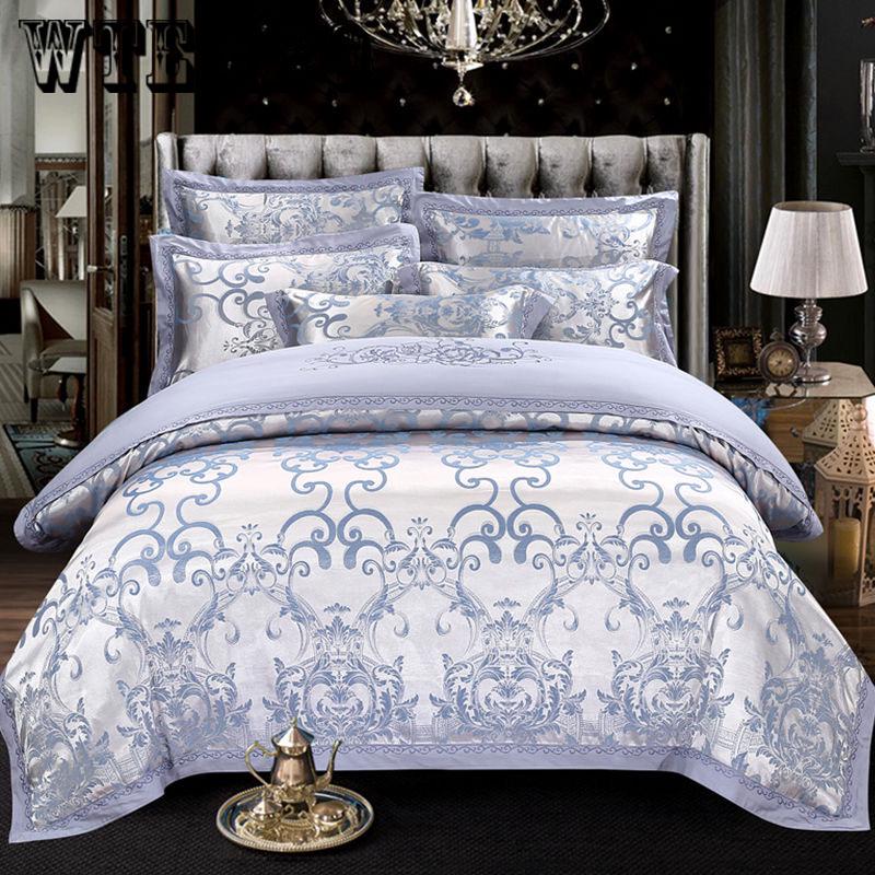Luxury European Bedding Sets Embroidery Egyptian Bedlinens Duvet Cover Bedsheet Pillow