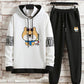 Long-sleeved Two-piece Spring and Autumn Fashion Loose Sports Men's Hooded Pullover Sweater Suit Long-sleeved Sweater Long Pants