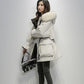 Parkas Women's Mid-length Korean Down Padded Jacket Women's Loose and Thick Large Fur Collar Padded Jacket