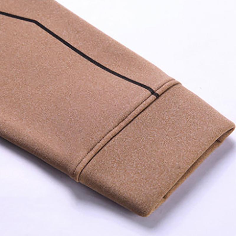 Men's Plus Velvet Sweater Bottoming Shirt Solid Color Round Neck Long-sleeved Sweater Winter Pullover Top
