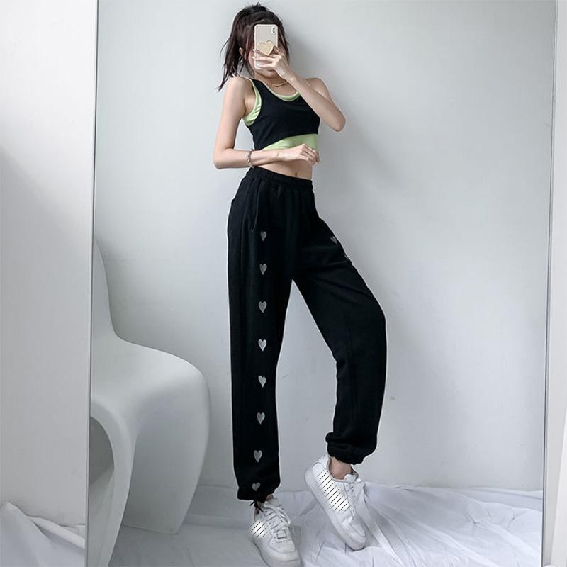 Pants Women's High Waist Wide Leg Loose and Thin All-match Trend Printing Casual Leggings Sports Pants