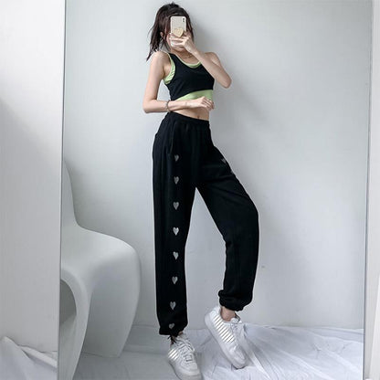 Pants Women's High Waist Wide Leg Loose and Thin All-match Trend Printing Casual Leggings Sports Pants