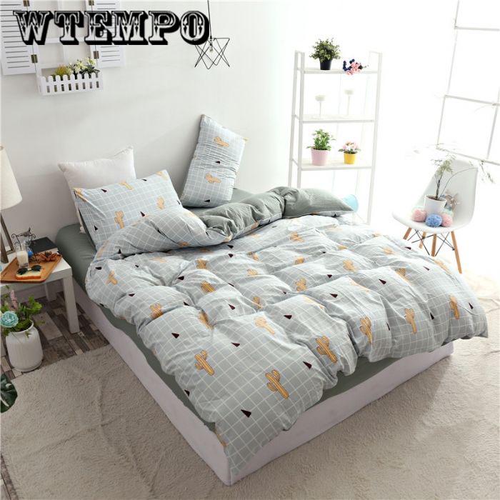 WTEMPO Breathable Soft Comfortable Bedding Set Duvet Cover Bed Flat Sheet Pillow Case