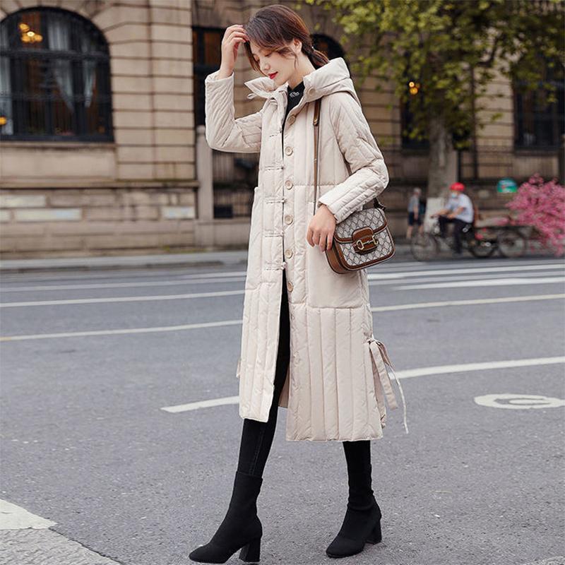 Add Fertilizer To Increase Down Padded Jacket Women's New Style Winter Long Over-the-knee Plus Size Padded Jacket