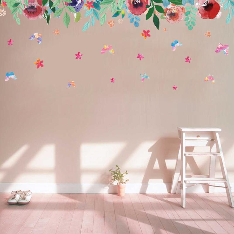 Floral Skirt Line Waist Line Pvc Waterproof Sticker Furniture Flower Wall Sticker Removable