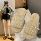 Autumn and Winter Ladies Fashion Cotton Slippers Warm Flat Shoes Indoor and Outdoor Casual Shoes