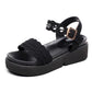 Summer Bright Diamond Flat Sandals Casual Women's Sandals Platform Non-slip Wedge Sandals Flat Student Women's Shoes