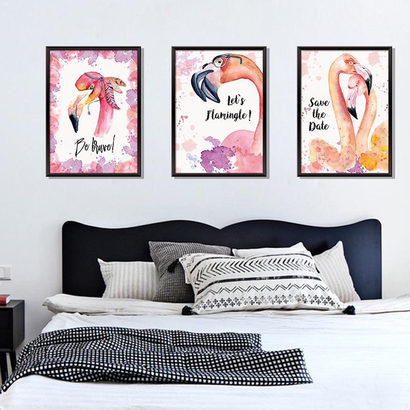 Sticker Wall Stickers Fire Bird Wallpaper Bedroom Bed Decoration Self-adhesive Wallpaper Warm Painting