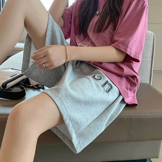 Wide-leg Pants Women's Summer Loose Fashion Large Size Casual Five-point Mid-tube Shorts Sweatpants Trendy