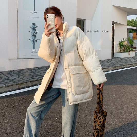 Padded Jacket Winter Coat Women Thick Cotton Coat Korean Style Loose Mid-length Cotton Coat Oversize Women's Trend