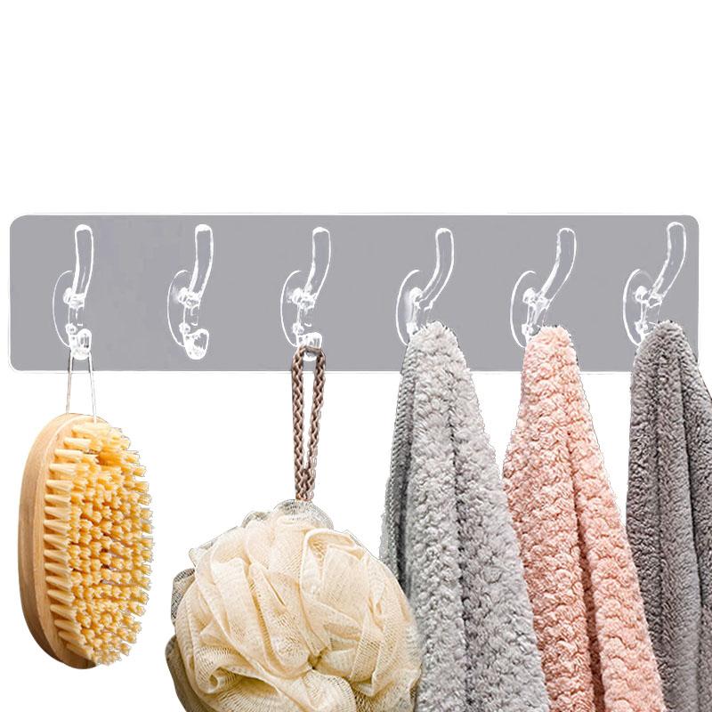 Kitchen Bathroom Wall HooksHat Clothes Coat Hanger Towel Holder Seamless Door Storage Rack