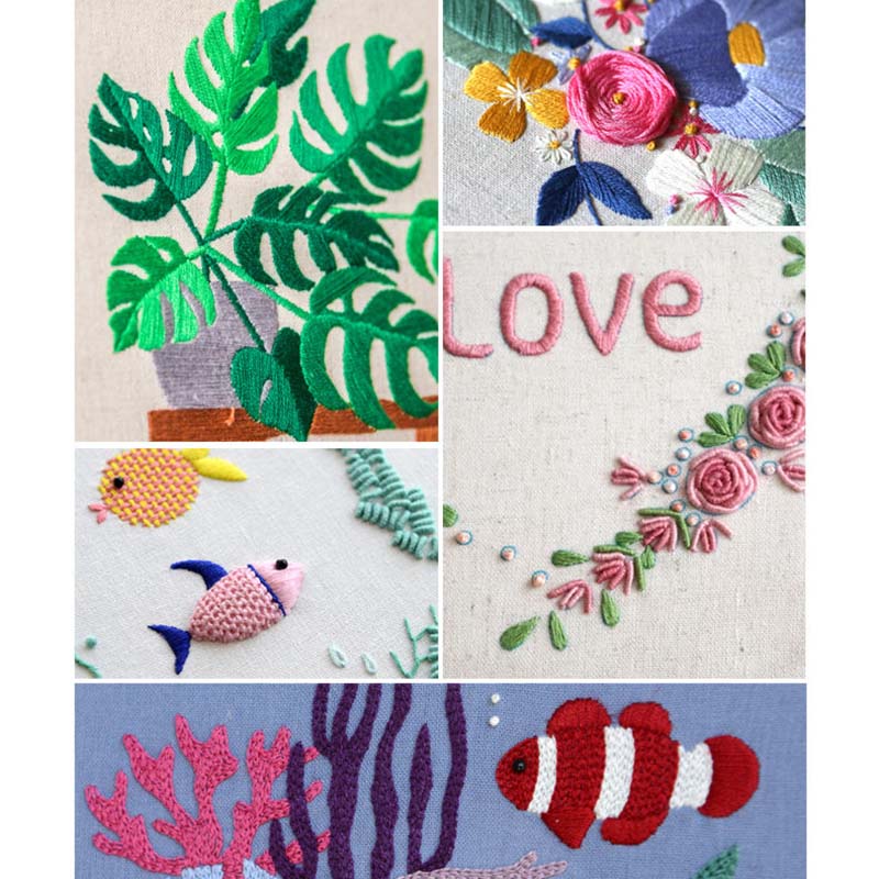 DIY Embroidery Ribbon Set Beginners with Embroidery Shed Sewing Kit Cross-stitch Decoration