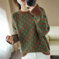 Sweater Women's Knitwear Pullover Round Neck Jacquard Korean Loose Top Trending Sweater Autumn and Winter Fluffy Top