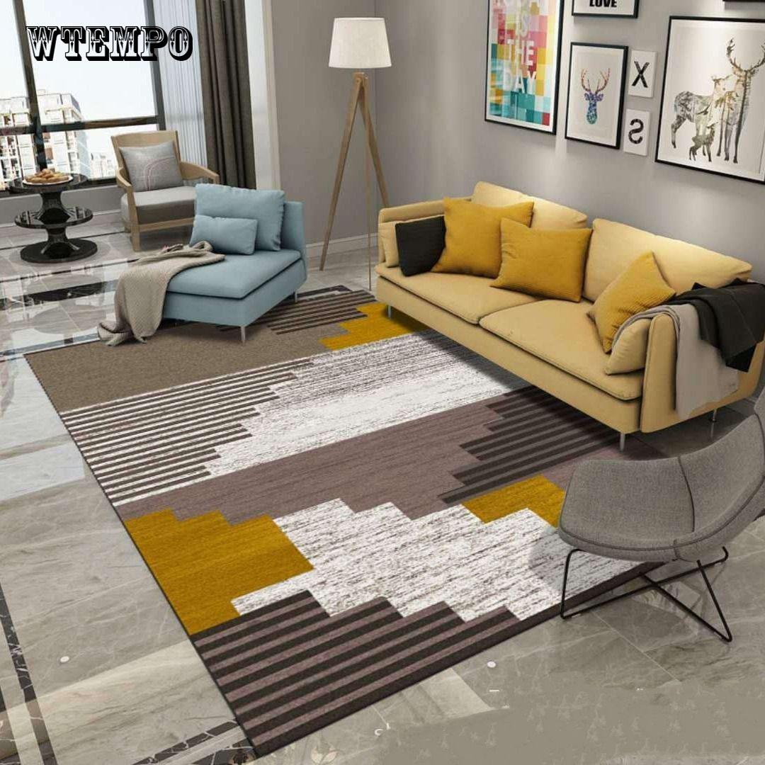 Geometric Flower Carpets for Living Room Anti-Slip Soft Bedroom Floor Mats Doormat Large Size