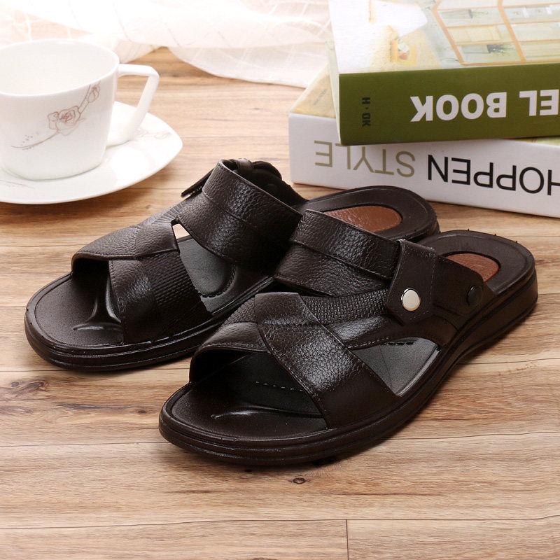 Sandals Men's Summer Men's Slippers Men's Baotou New Men's Slippers Beach Shoes Casual Sandals Men Outdoor Sandals Graffiti Slippers Velcro Slippers