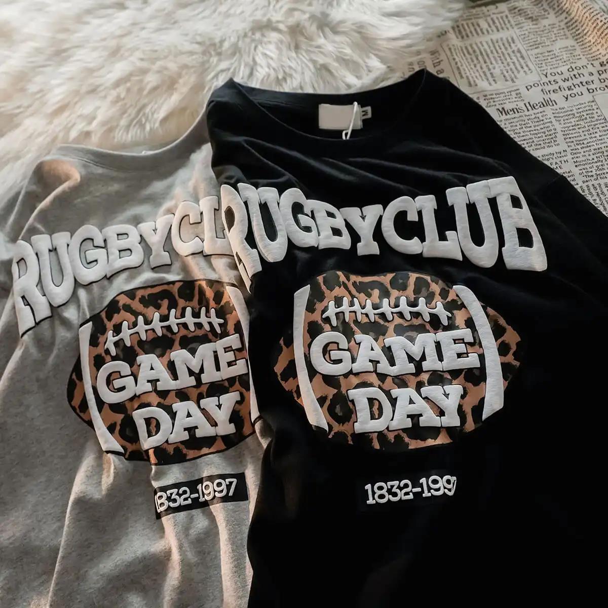 Women Summer Short Sleeve Hip Hop Leopard Print T-shirt Vintage Loose Round Collar Streetwear Cool T-shirt