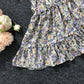 Female Simple Elastic Waist Short Vintage Holiday Skirt Slim Elegant Streetwear Floral Print A-line Miniskirt