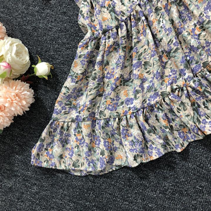 Female Simple Elastic Waist Short Vintage Holiday Skirt Slim Elegant Streetwear Floral Print A-line Miniskirt