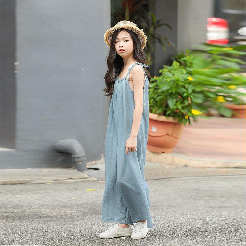 Girls' Bib Summer Children's Sling Jumpsuit Korean Version of Summer Girls Loose Pants