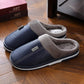 Women Unisex Winter Home Slippers Leather Waterproof Non Slip Slippers Plush Warm Indoor Flat Non-slip Slippers