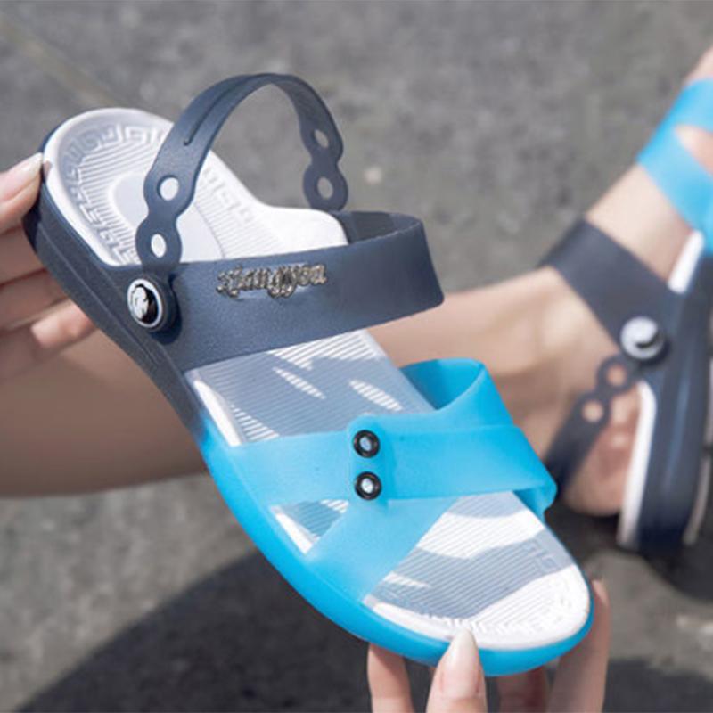 Sandals Women Summer Couples Beach Hole Shoes Flip Flops Ladies Fashion Indoor and Outdoor Wear Non-slip Sandals and Slippers