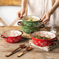 Binaural Soup Bowl Bowl Ceramic Tableware Bowl Creative Noodle Bowl Soup Bowl Japanese Ramen Instant Noodle Bowl