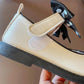 Girl's Bowknot Square Mouth Shoes Velcro Soft Soled Little Student Shoes Kindergarten Baby Girls' Shoes Light Princess Shoes