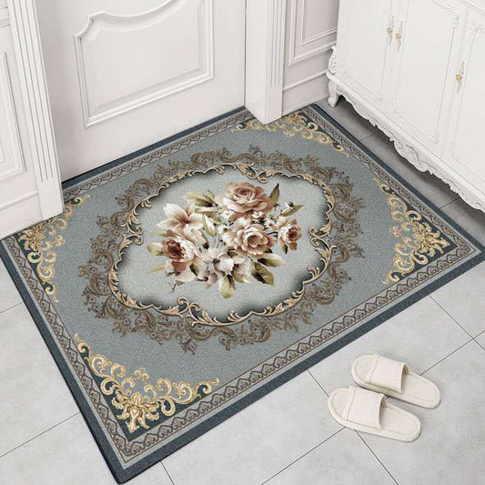 European Style Retro Floor Mats Entrance Door Entrance Living Room Dining Kitchen Non-slip Absorbent Floor Mats Custom Carpet