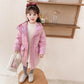White Duck Down Girls Down Jacket Mid-length Warm Jacket Plus Velvet Thick Windproof Bright Surface Children's Clothing