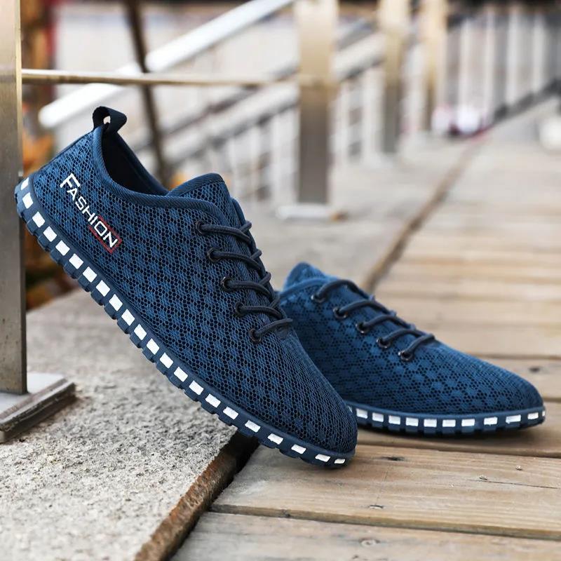 Summer Breathable Thin Net Shoes Hollow Lightweight Youth Men's Running Shoes