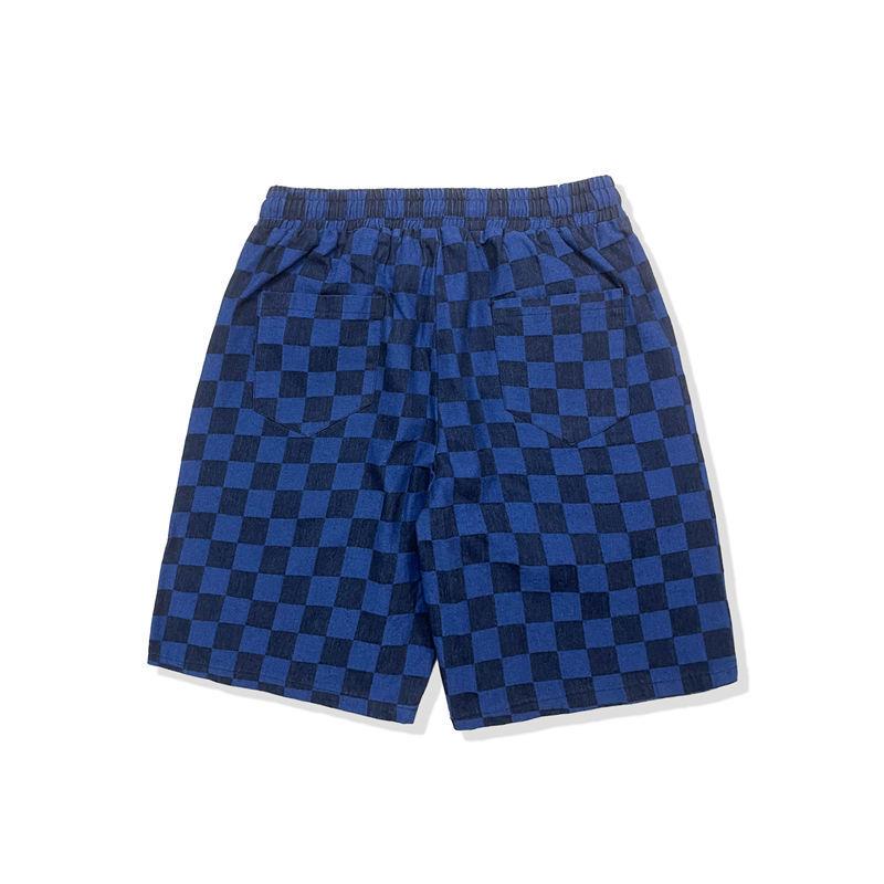 Summer Full-print Plaid Shorts Loose Five-point Pants Casual Shorts