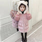 Children's Clothing Girls' Winter Clothing Mid-length Padded Coat Autumn Children's  Foreign Style Padded Coat Cotton Coat Cute