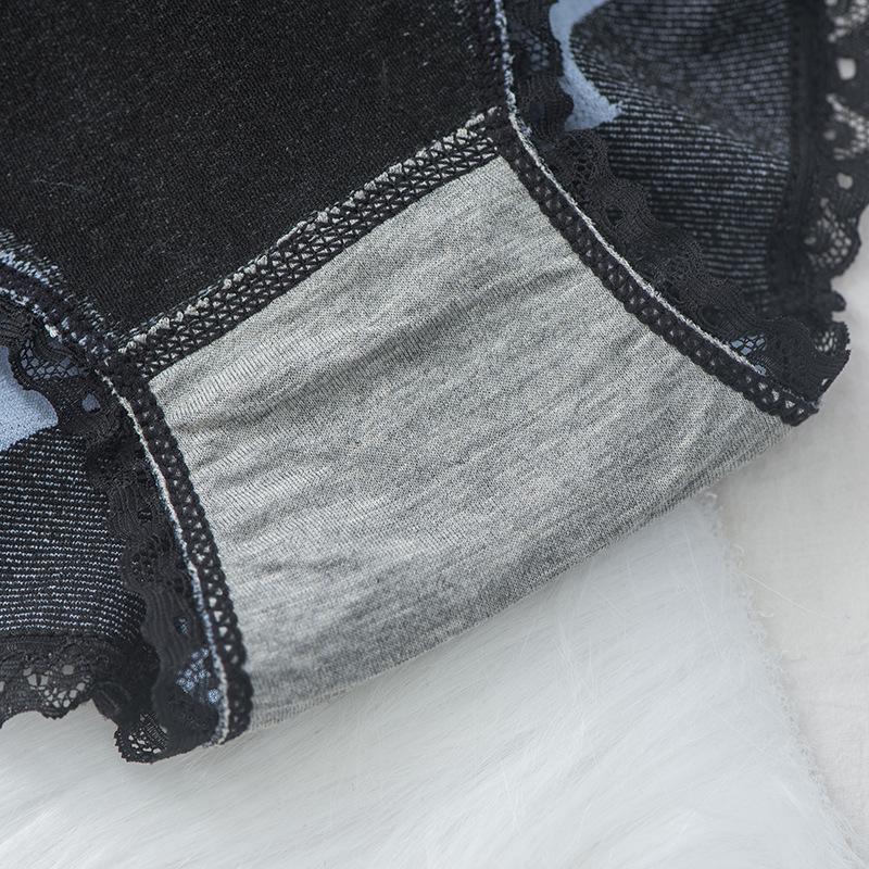 5Pcs/Set Women's Breathable Skin-friendly Lace Panties Soft Seamless Underpants Elastic High-waist Comfortable Cotton Crotch Briefs