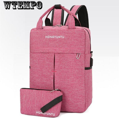 Unisex School Bag High-capacity business Casual Backpack Travel Bag Canvas shoulder Laptop Backpack