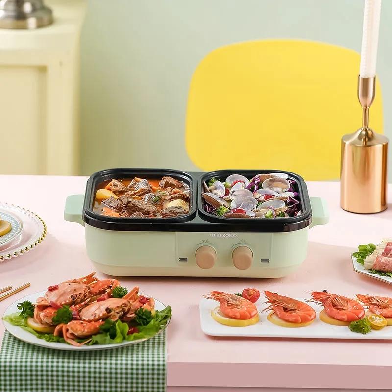 Multi-function Cooking Shabu-shabu and Roasting One Pot Non-stick Pot All-purpose Pot Household Pot Two-in-one Barbecue Stove