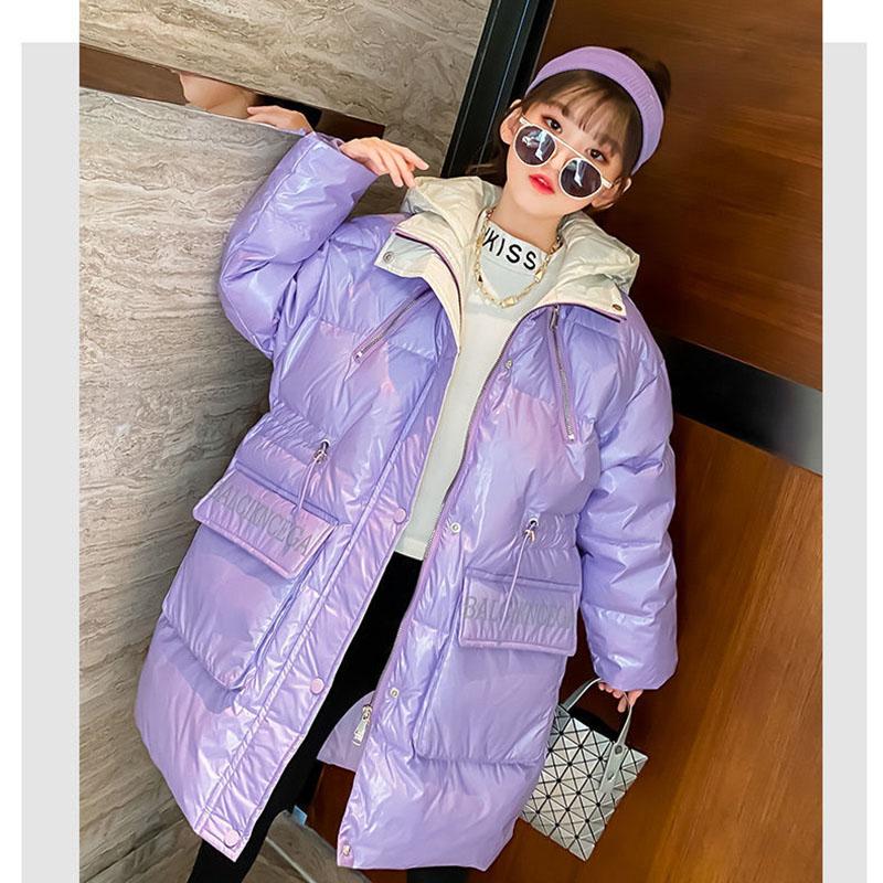 Girls' Cotton Clothes Mid-length Thicken Winter Warm Jacket Korean Style Down Coat Over The Knee Quilted Jacket