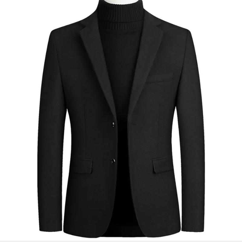 Autumn and Winter Men's Jacket Business Casual Thickened Plus Velvet Warm Loose Jacket Men