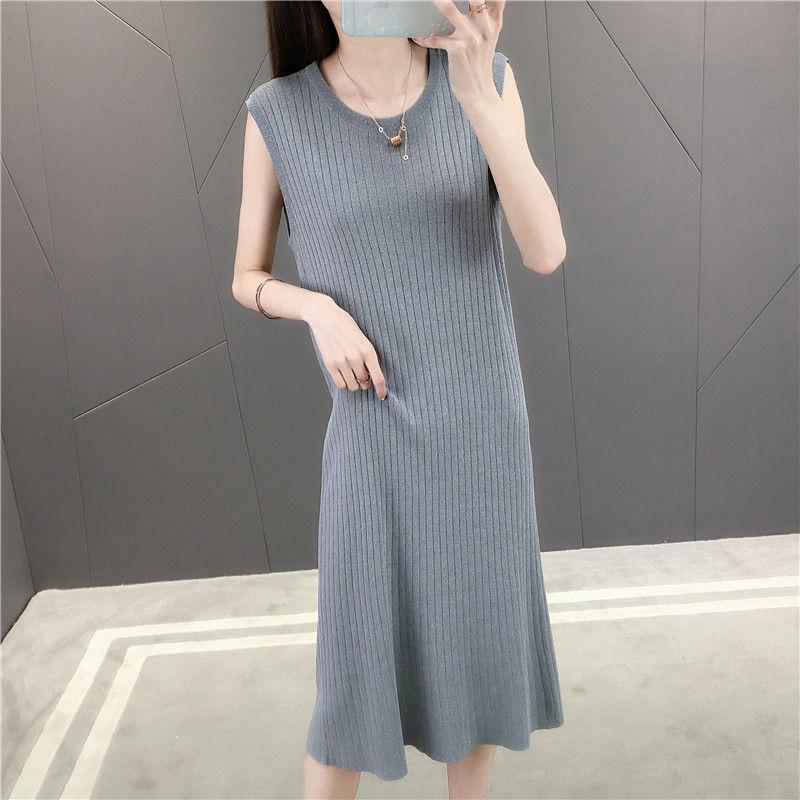 Mid-length sleeveless knit vest skirt sweater skirt for women wearing autumn and winter wear
