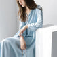 Small Lapel Chiffon Dress Female 2021 Spring and Autumn Waist Loose and Thin Solid Color Small Fresh Mid-length Dress