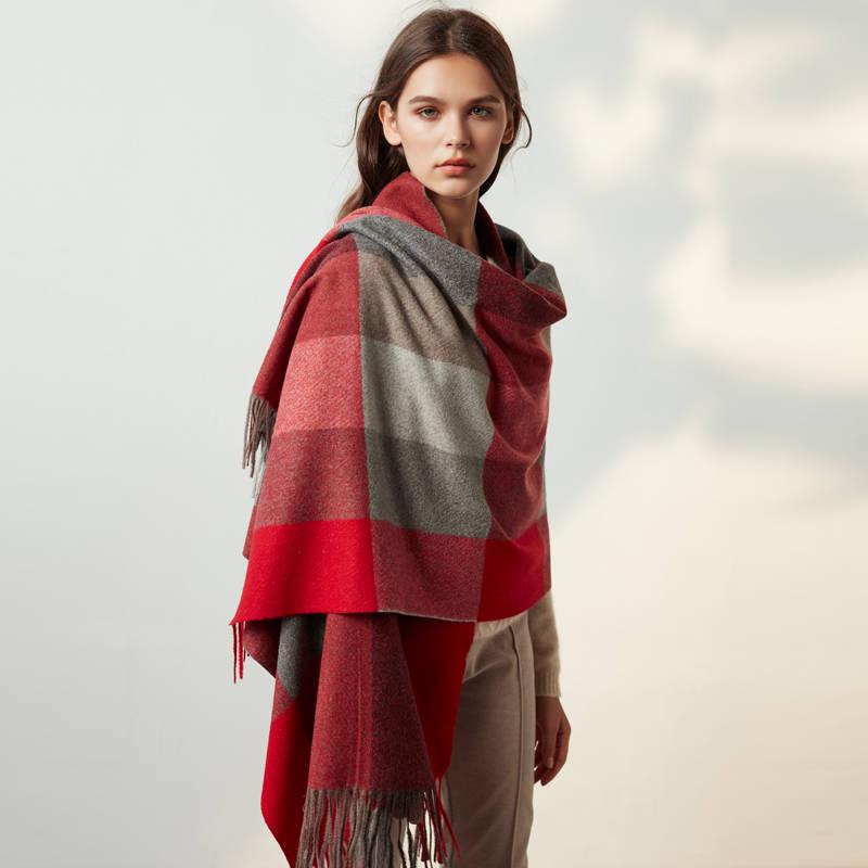 Scarf Winter Women Shawls and Wraps Thick Pure Cashmere Capes Echarpe Warm Scarves for Women