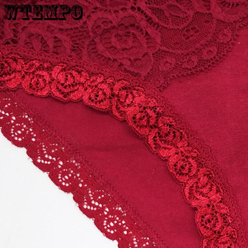 WTEMPO 6 Pcs/Lot sexy lace lady underwear woman panties cotton Lace Panties Everyday Briefs Lingerie