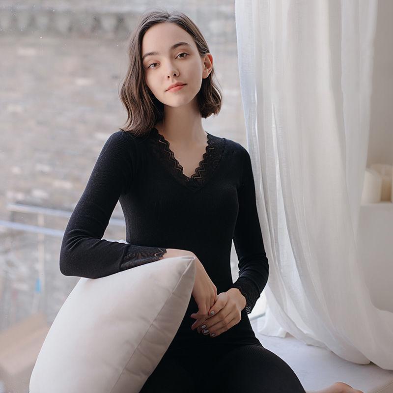 Winter Plus Velvet Thick Lace Seamless Body Constant Temperature Thermal Underwear Qiuyi Long Pants Suit