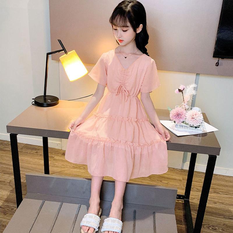 Girls' Dresses Children's Skirts Summer Dresses Western Style Princess Skirts Plaid Skirts Western Style Fashionable Dresses Solid Colors