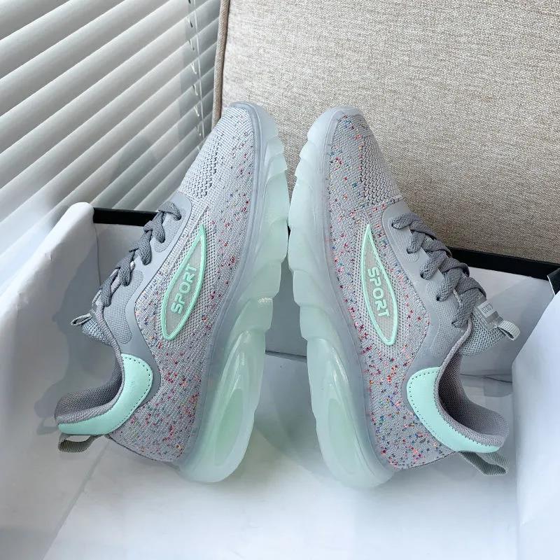 Flying Woven Coconut Sneakers Women's Breathable Mesh All-match Net Celebrity Casual Dad Running Shoes