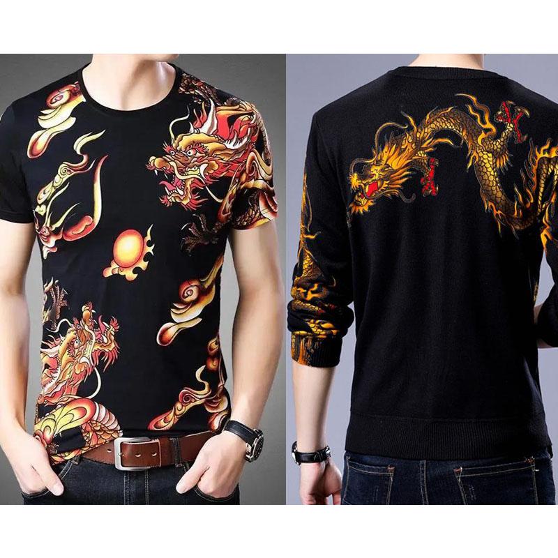 3D Dragon Print Shirt Men Tees Summer Fashion T-shirt Half Sleeve Overshirt Loose Comfortable Pullover
