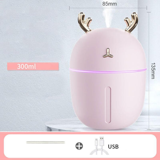 300ml Antler Air Humidifier USB Electric Sprayer Mini Portable Aroma Diffuser for Home  Office Car